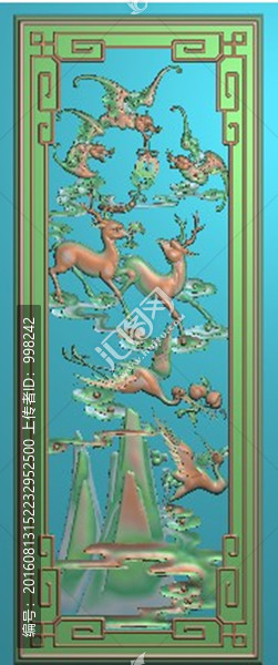 如意沙發(fā)靠背板蝙蝠鹿松鶴精雕圖