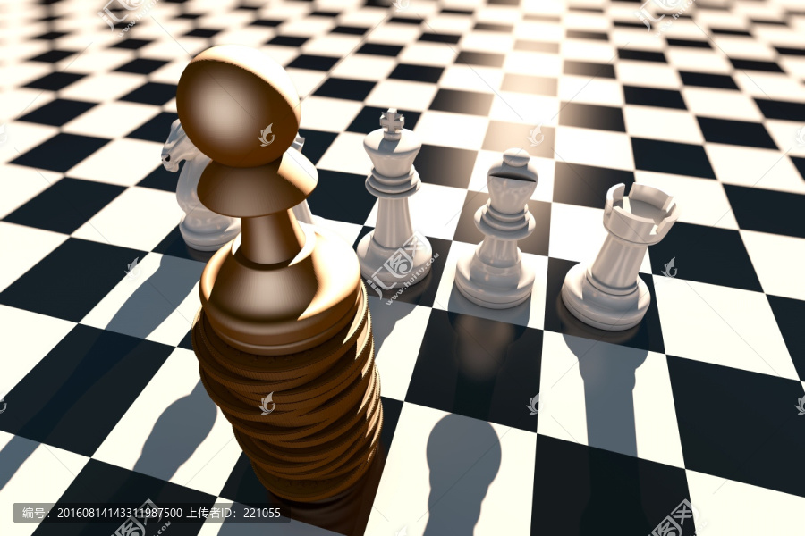 站在金幣上的棋子