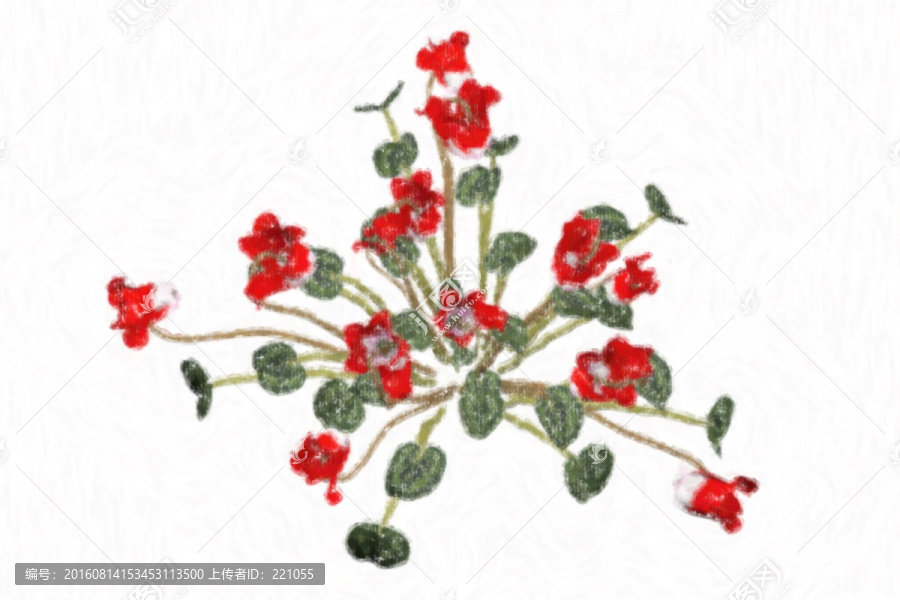 油畫(huà)風(fēng)格的仙客來(lái)