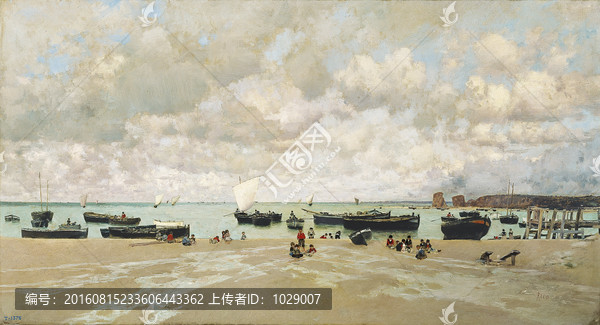 大海沙灘風(fēng)景油畫(huà)