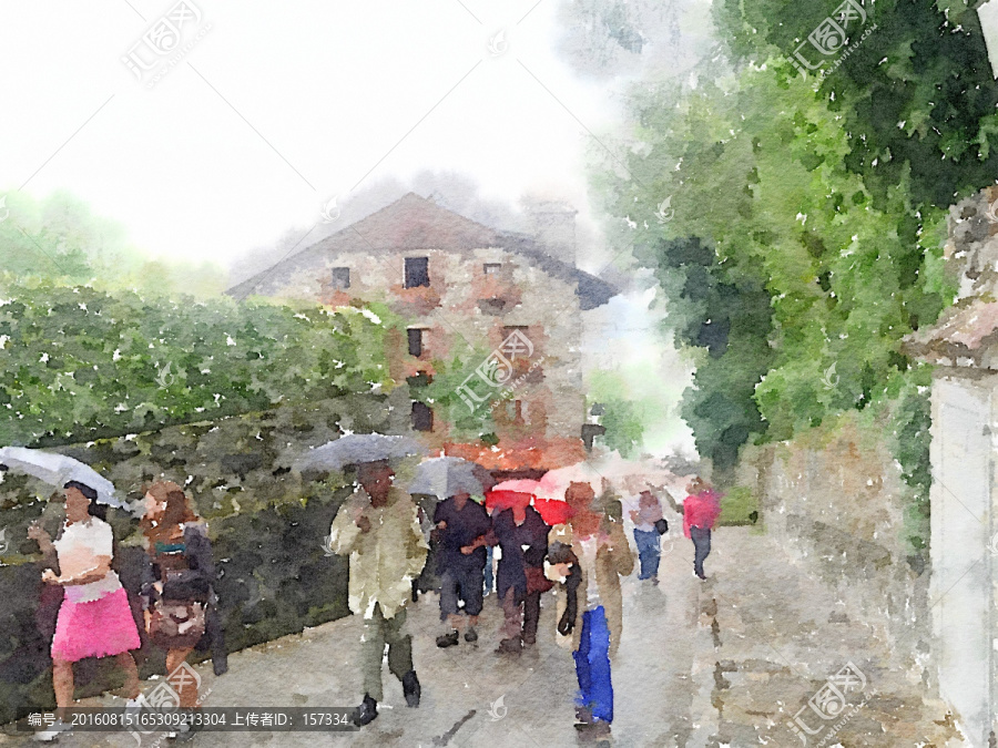 水彩,旅游插畫
