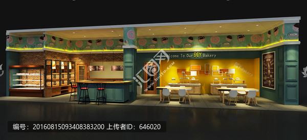 烘培店蛋糕店面包店食品店效果圖