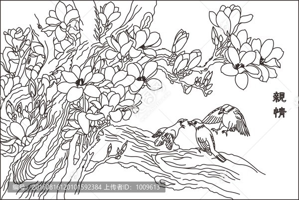 親情玉蘭小鳥
