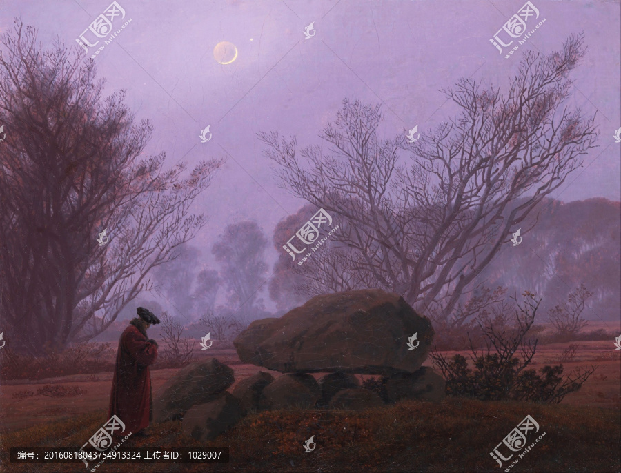 風(fēng)景油畫,晨霧的森林