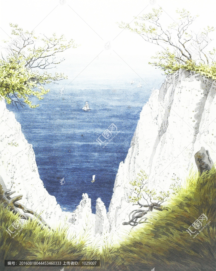 風景油畫,地中海風景