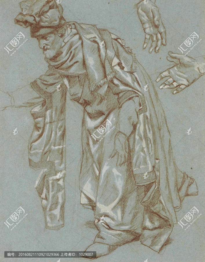 貴族人物莊園貴婦素描手稿