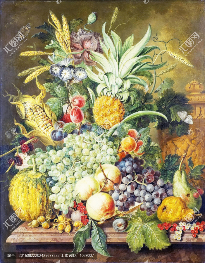 歐式花卉水果人物油畫