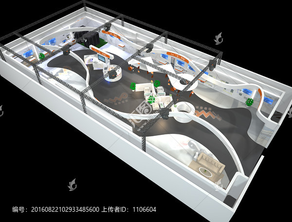 華為活動(dòng)展廳效果圖及3D模型