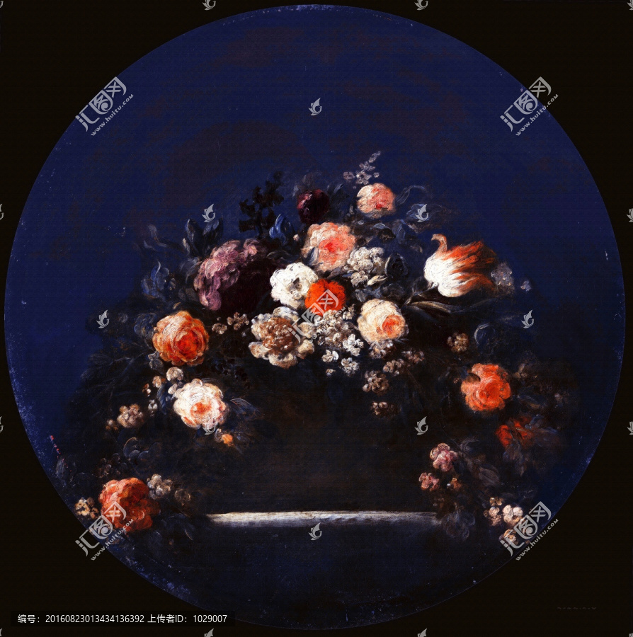 歐式花卉靜物油畫