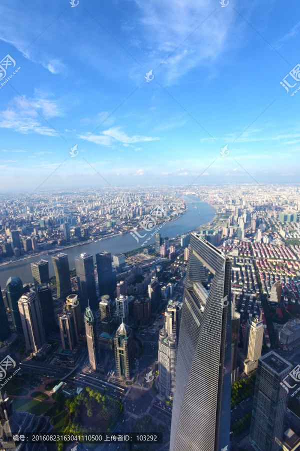 俯瞰上海城市全景