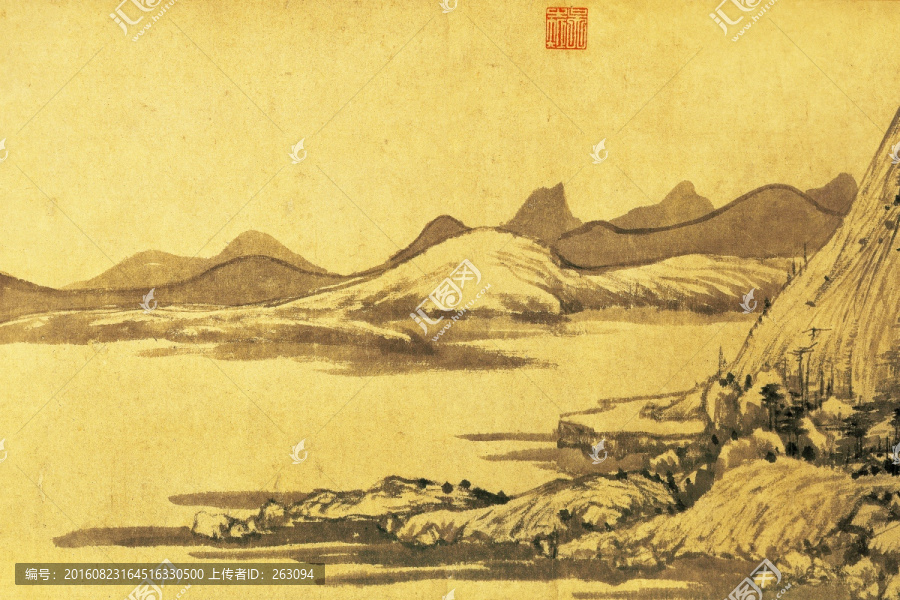 黃公望,富春山居圖,局部