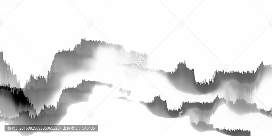 淡墨山水,合層