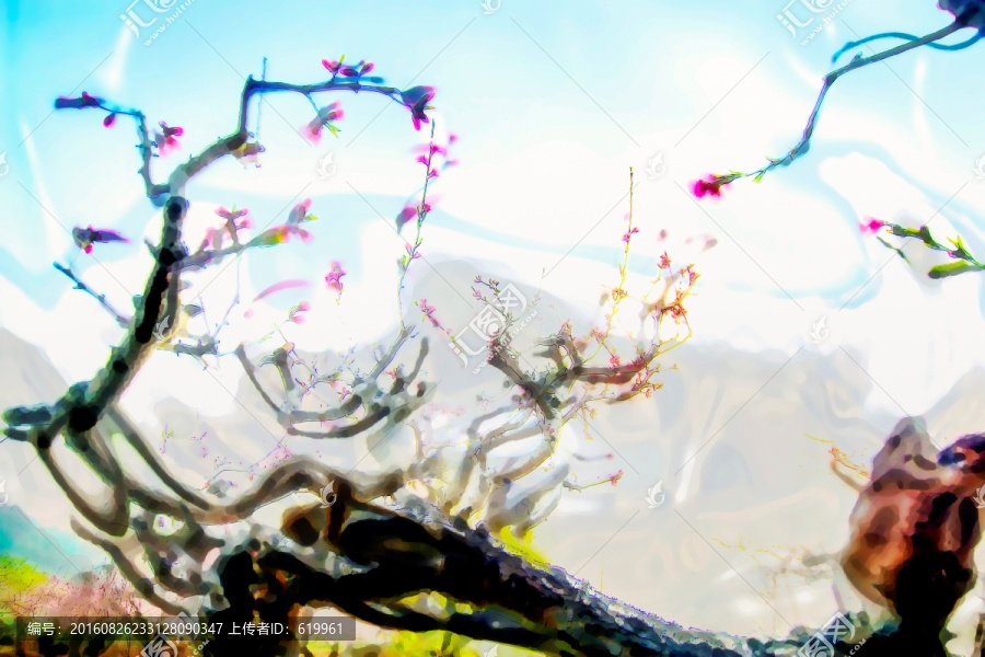 水墨桃花