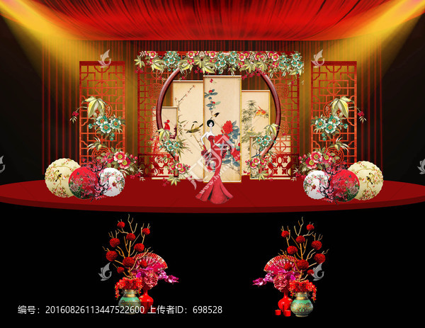 新中式婚禮舞臺(tái)效果圖