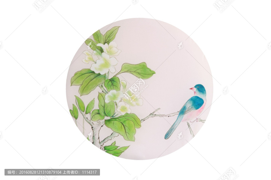 工筆花鳥畫,喜鵲玉蘭