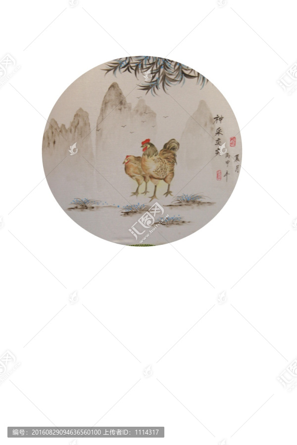 國畫,母雞
