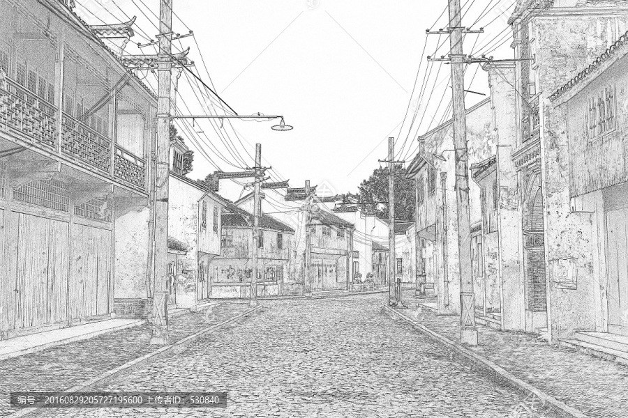 舊上海線(xiàn)描