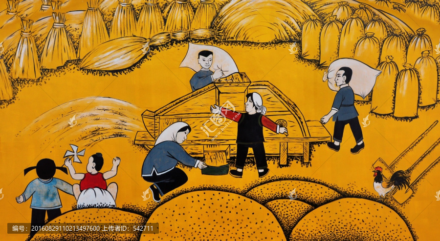 農(nóng)村勞作墻畫