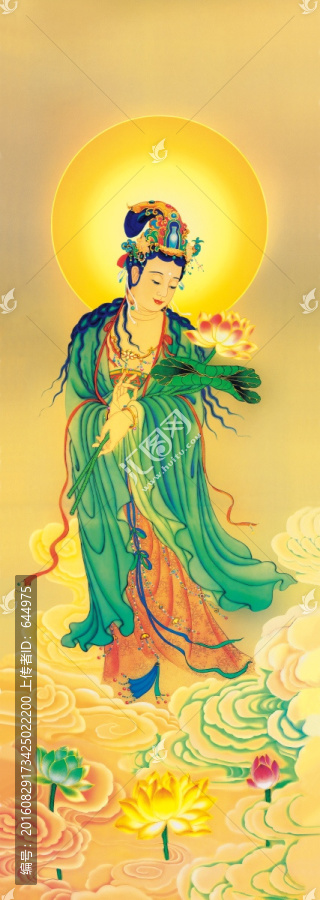南無大勢至菩薩唐卡（高清合層）