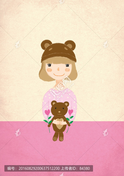兒童插畫,可愛女孩