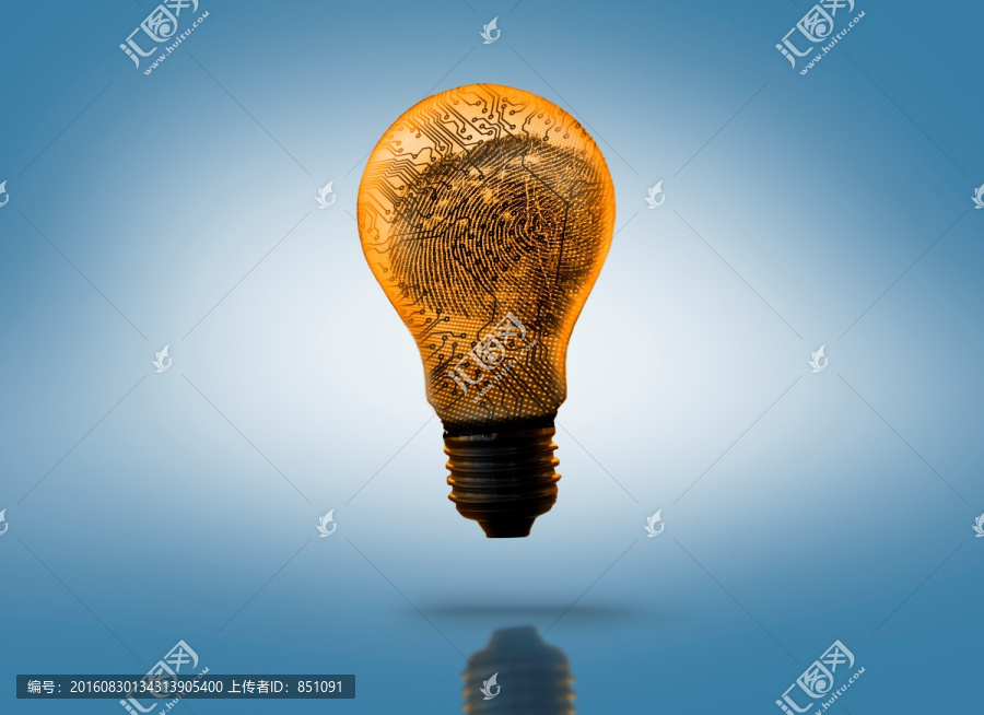 橙色電路板燈泡