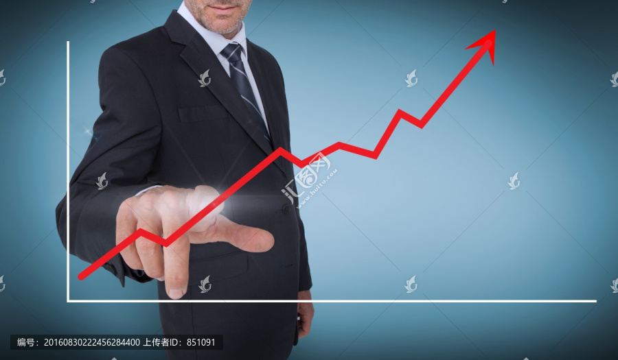 商人選擇紅色箭頭圖表