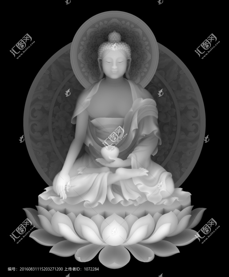 藏式精雕圖灰度圖唐卡