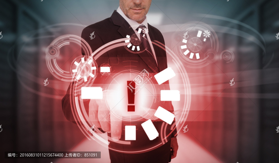 商人觸摸預(yù)警圖標(biāo)接口