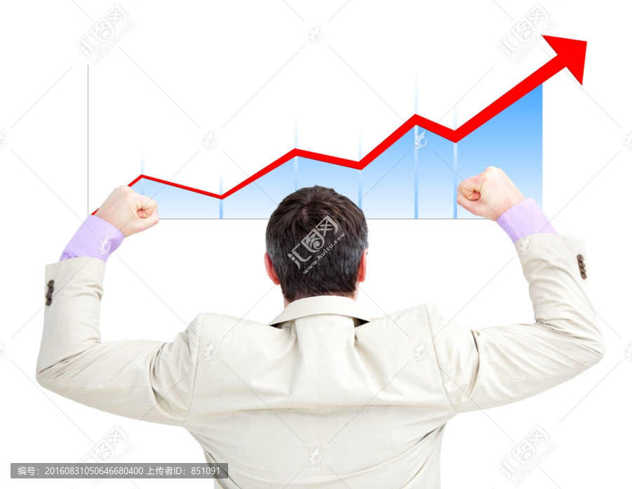 商人看著一個增長的曲線