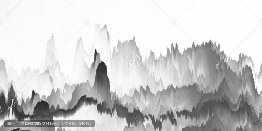水墨山水,合層