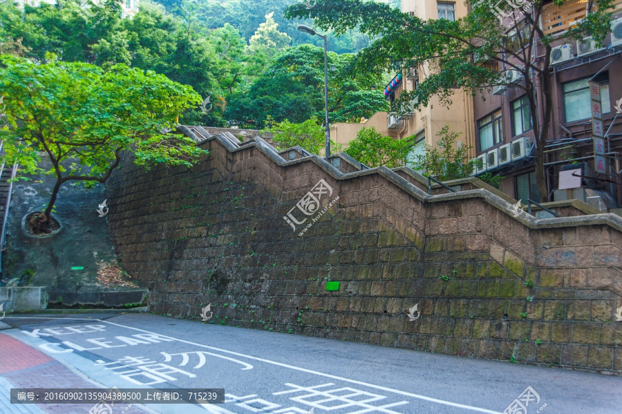 香港依山而建的社区街景