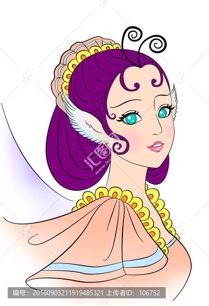 蝴蝶女王,唯美女孩插畫(huà)