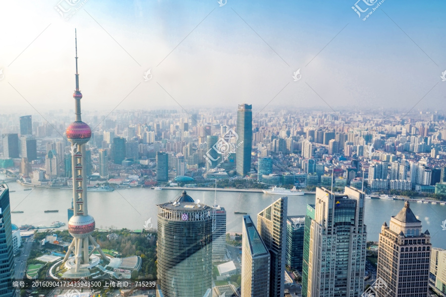 大都市建筑群,上海陆家嘴与外滩