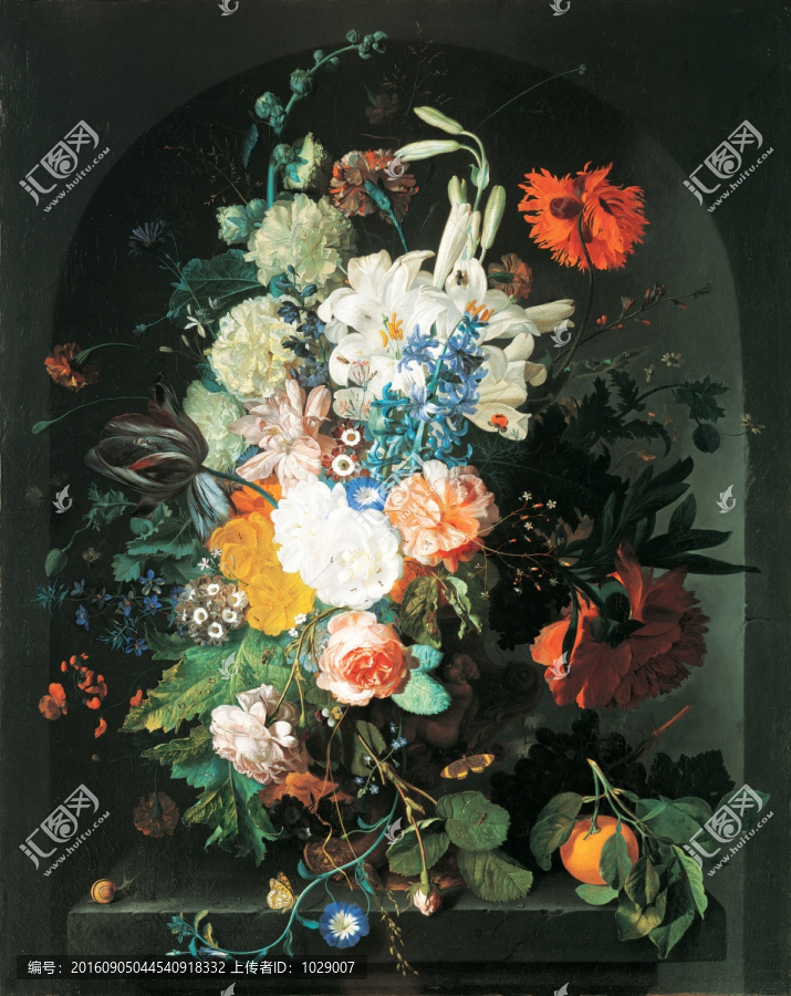 歐式花卉花鳥油畫