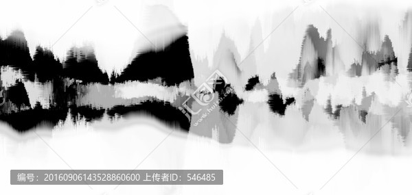 水墨遠山,沙發(fā)背景畫,合層