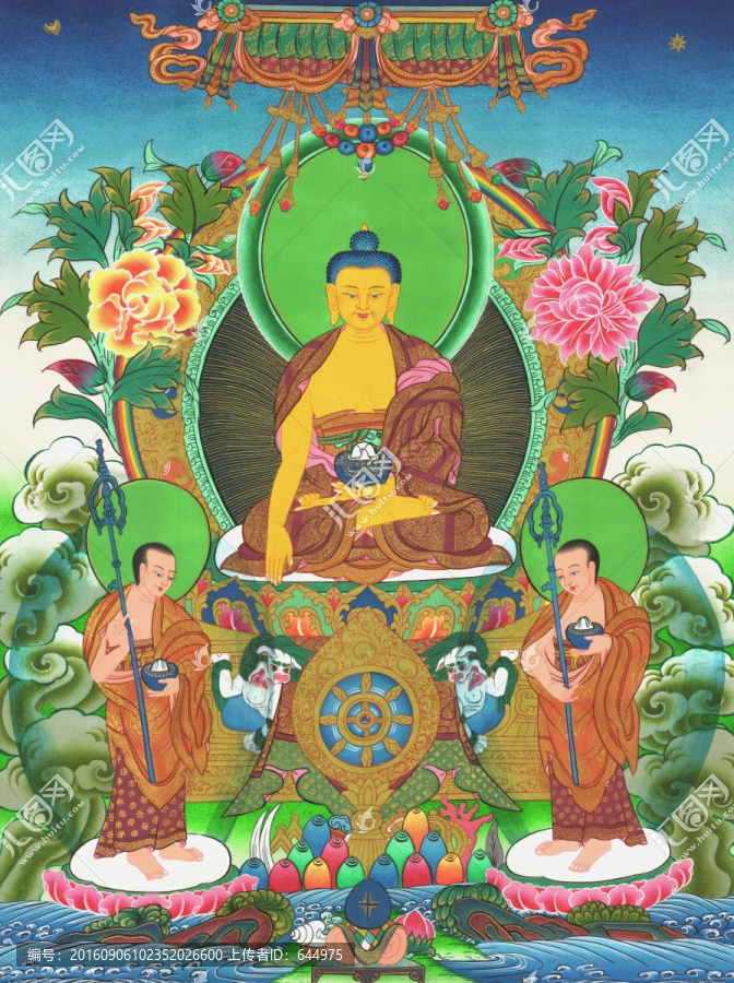 釋迦牟尼佛唐卡（高清合層）