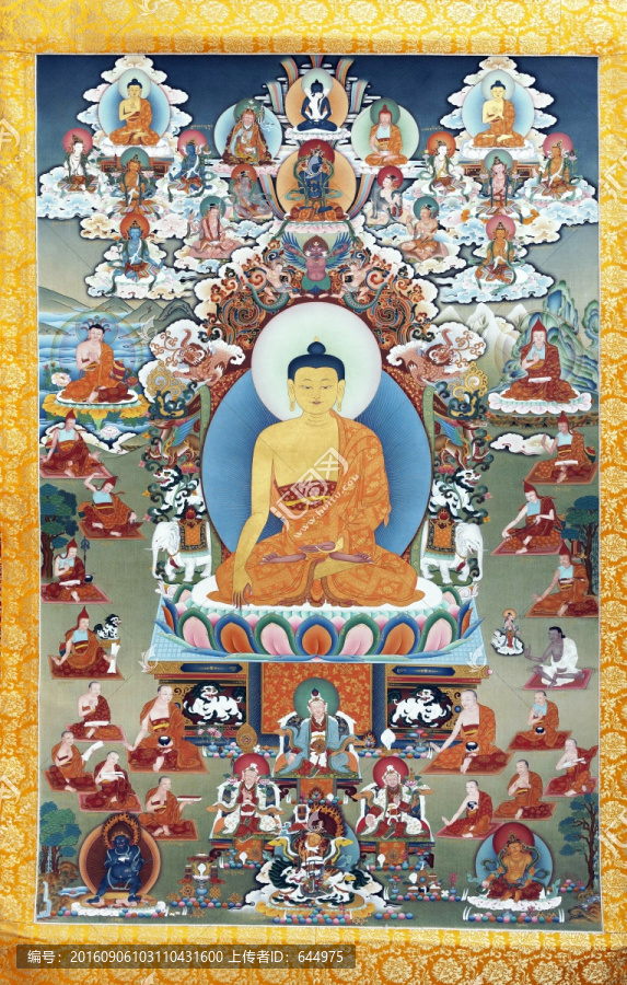 釋迦牟尼佛圖唐卡（高清合層）