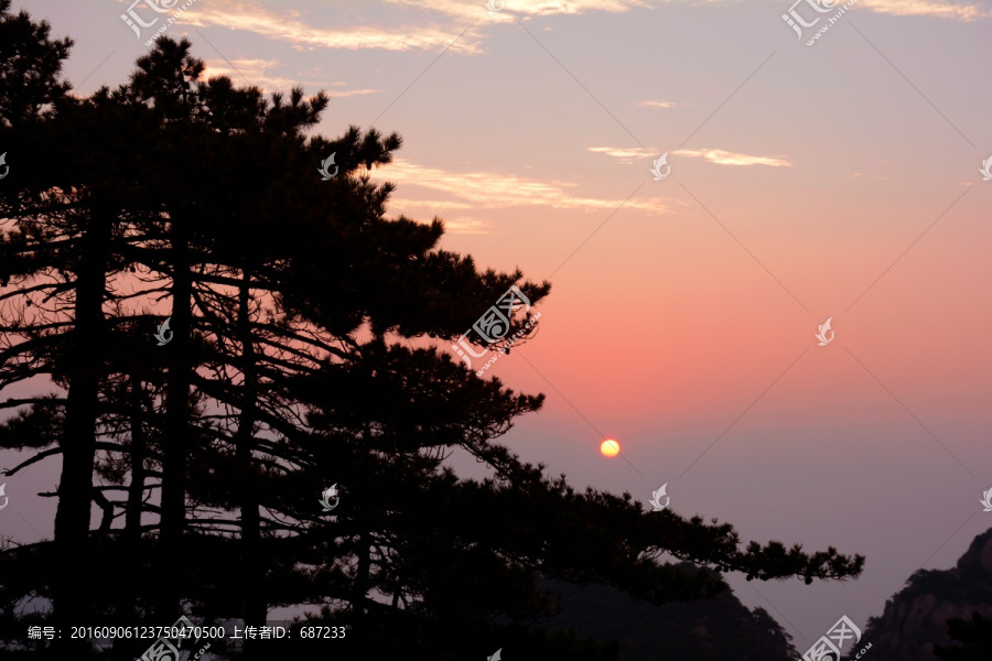 黄山风光,黄山日出剪影