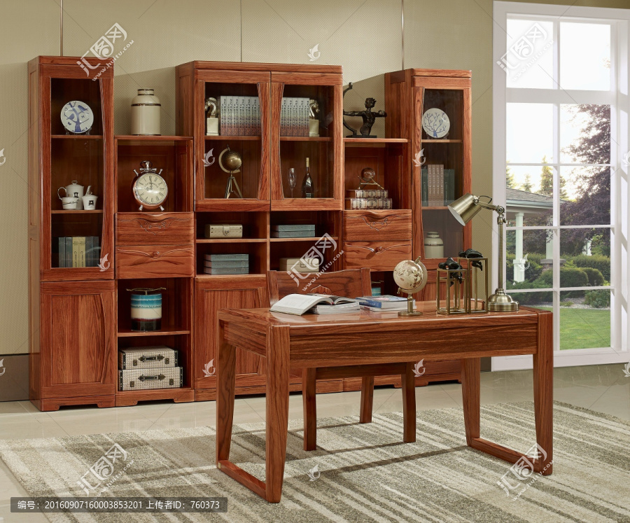 欧式家具之办公桌书柜