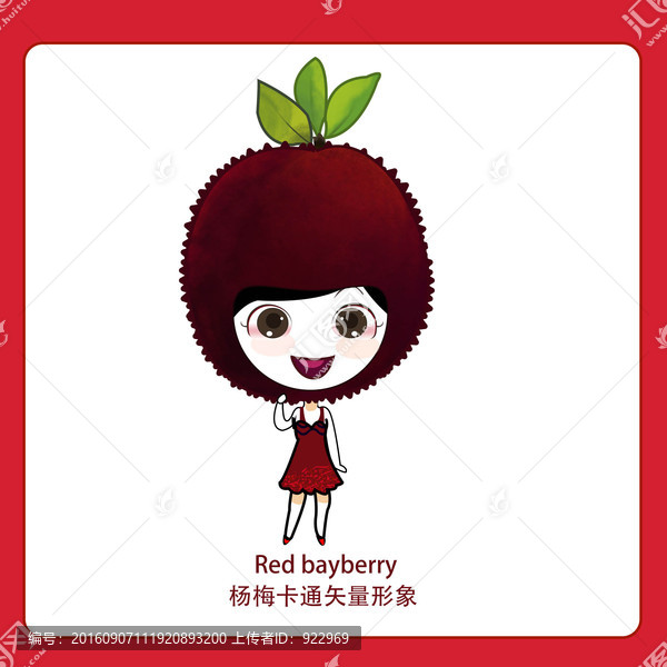 卡通楊梅,飲品包裝,兒童插畫(huà)