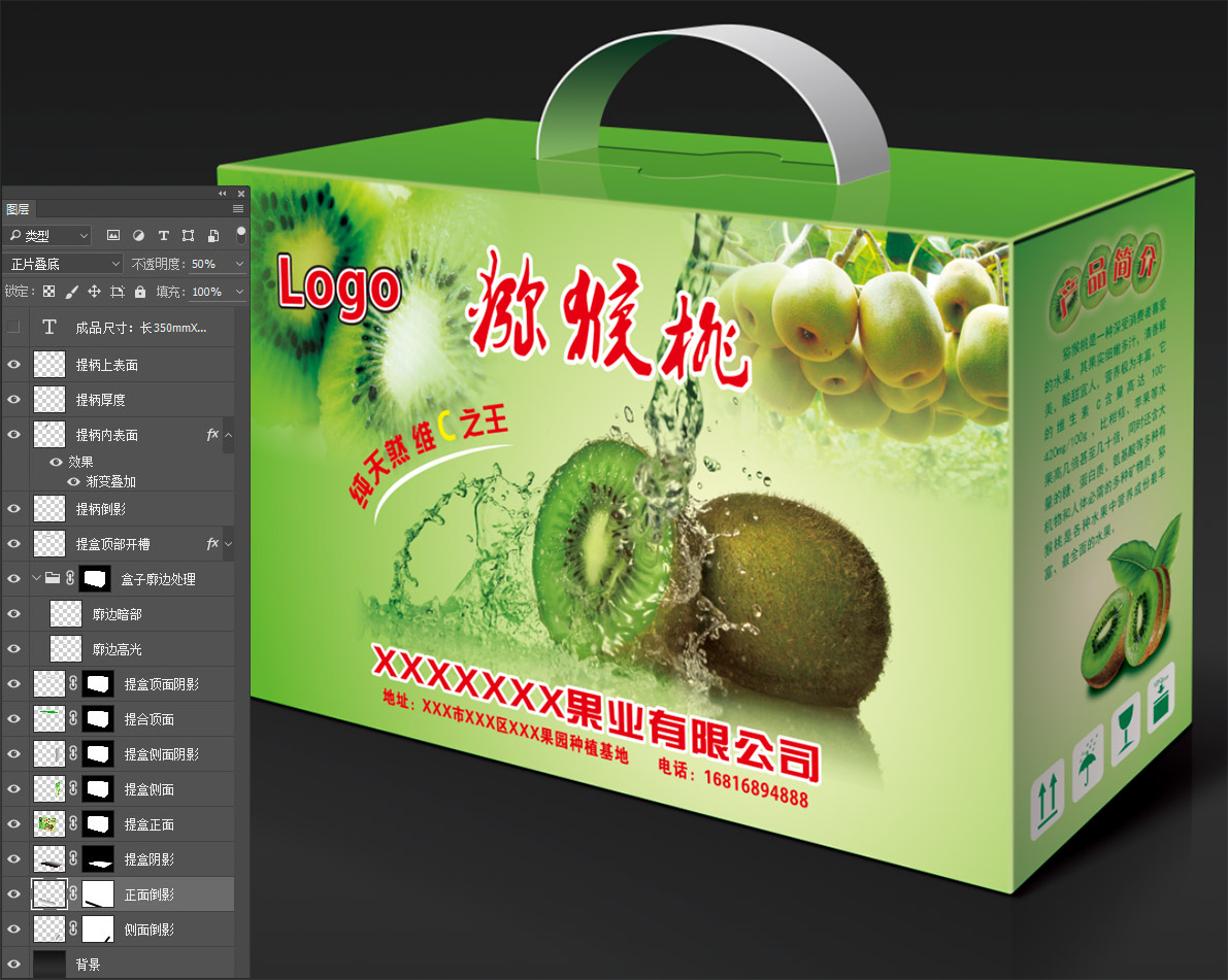獼猴桃包裝立體效果圖