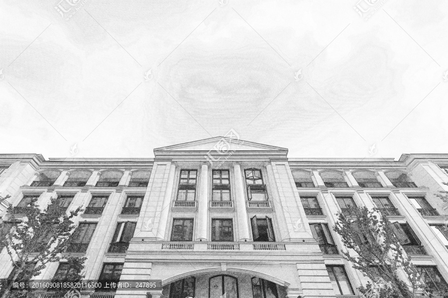 法式建筑線稿