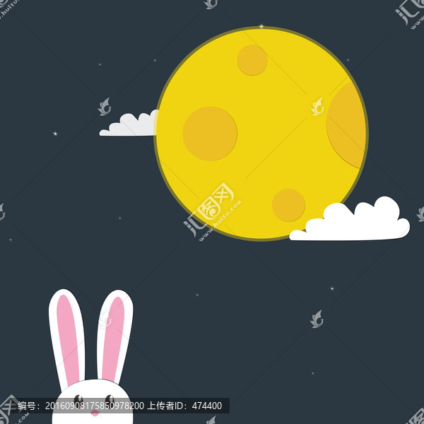 中秋節(jié),創(chuàng)意,海報,兔子,月亮