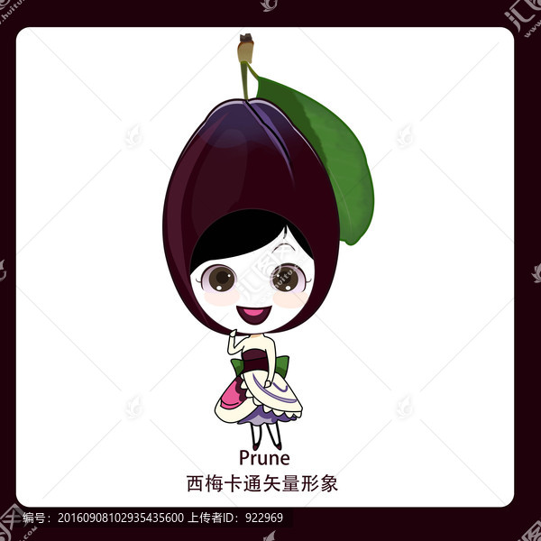 卡通西梅,卡通水果,兒童插畫