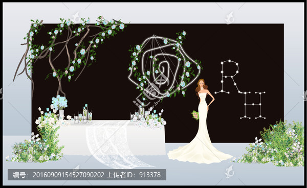 森系婚禮迎賓區(qū)效果圖