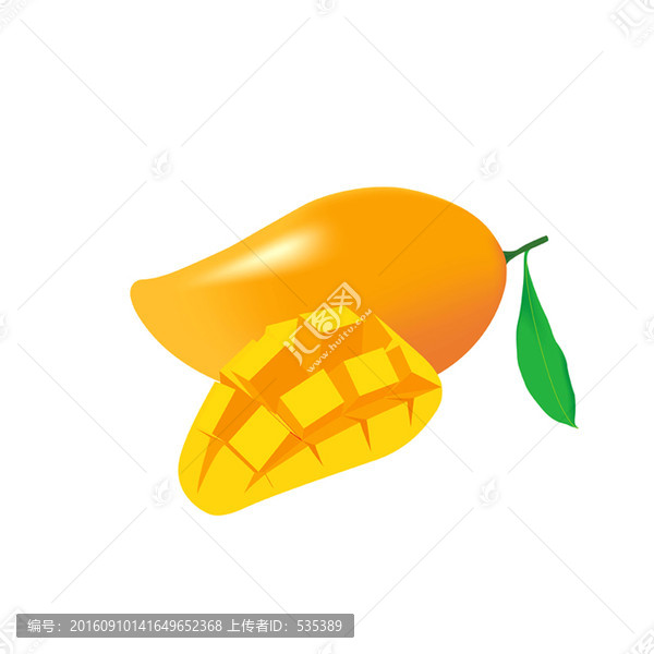 新鮮芒果矢量圖