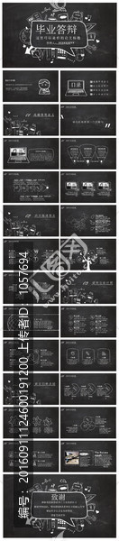 畢業(yè)論文答辯黑板風答辯ppt