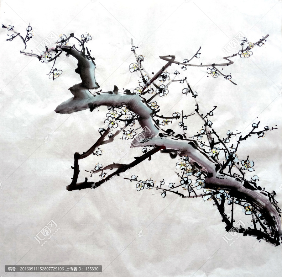 國(guó)畫(huà)白梅