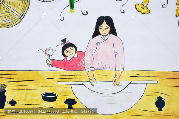 美麗鄉(xiāng)村墻畫,手搟面