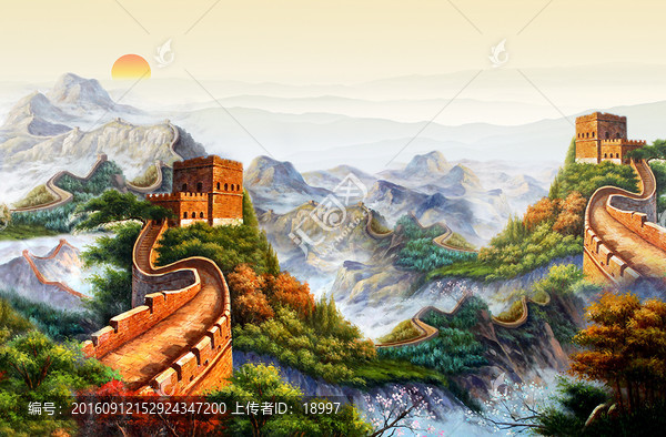 長(zhǎng)城日出裝飾畫(huà)